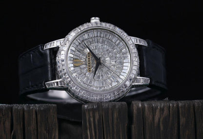 Luxury watch with diamond-studded 