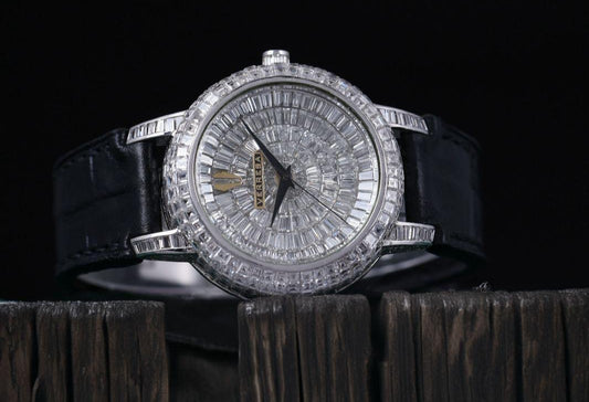Luxury watch with diamond-studded 