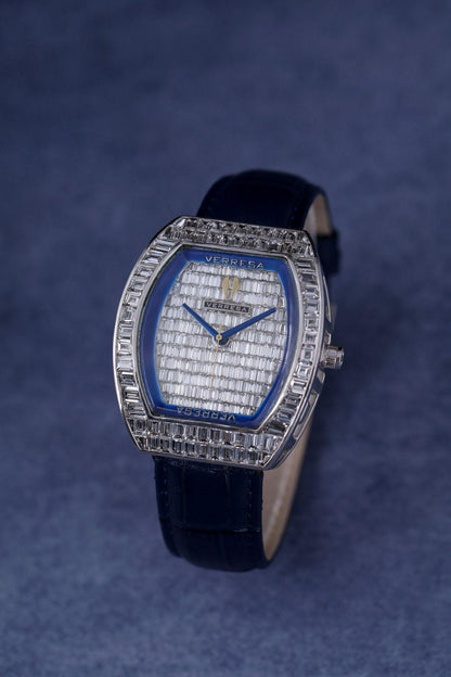 Luxury watch with diamond-studded face 